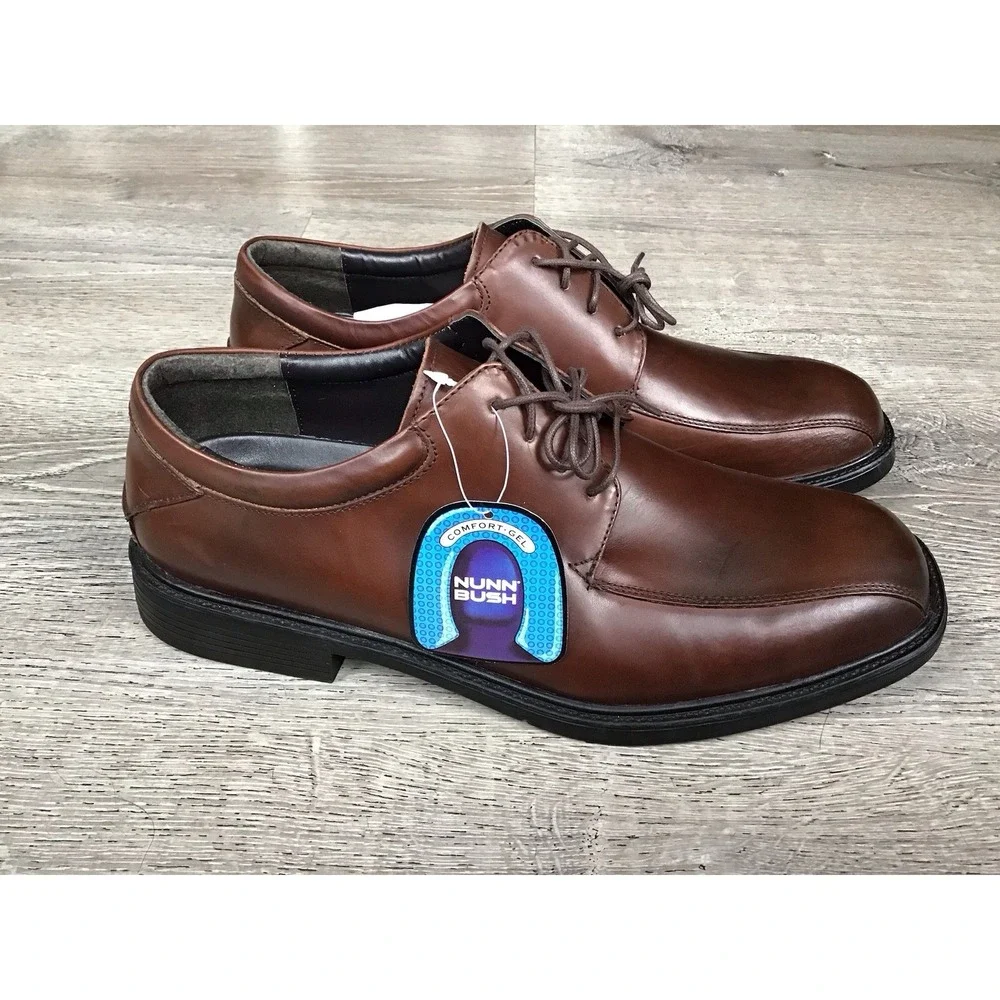 Nunn Bush Mens Marcell Bicycle Oxford Brown Leather Size 12 M Shoe 83364-200 New